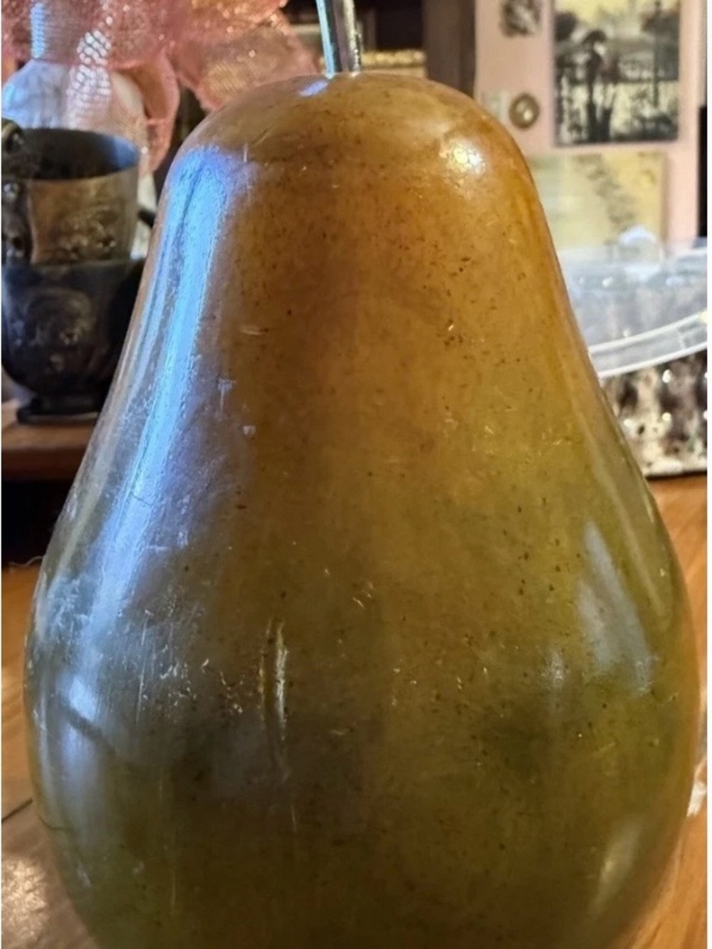 Decorative Large Green/Golden Pear Accent - Home Accents Fall/Holiday